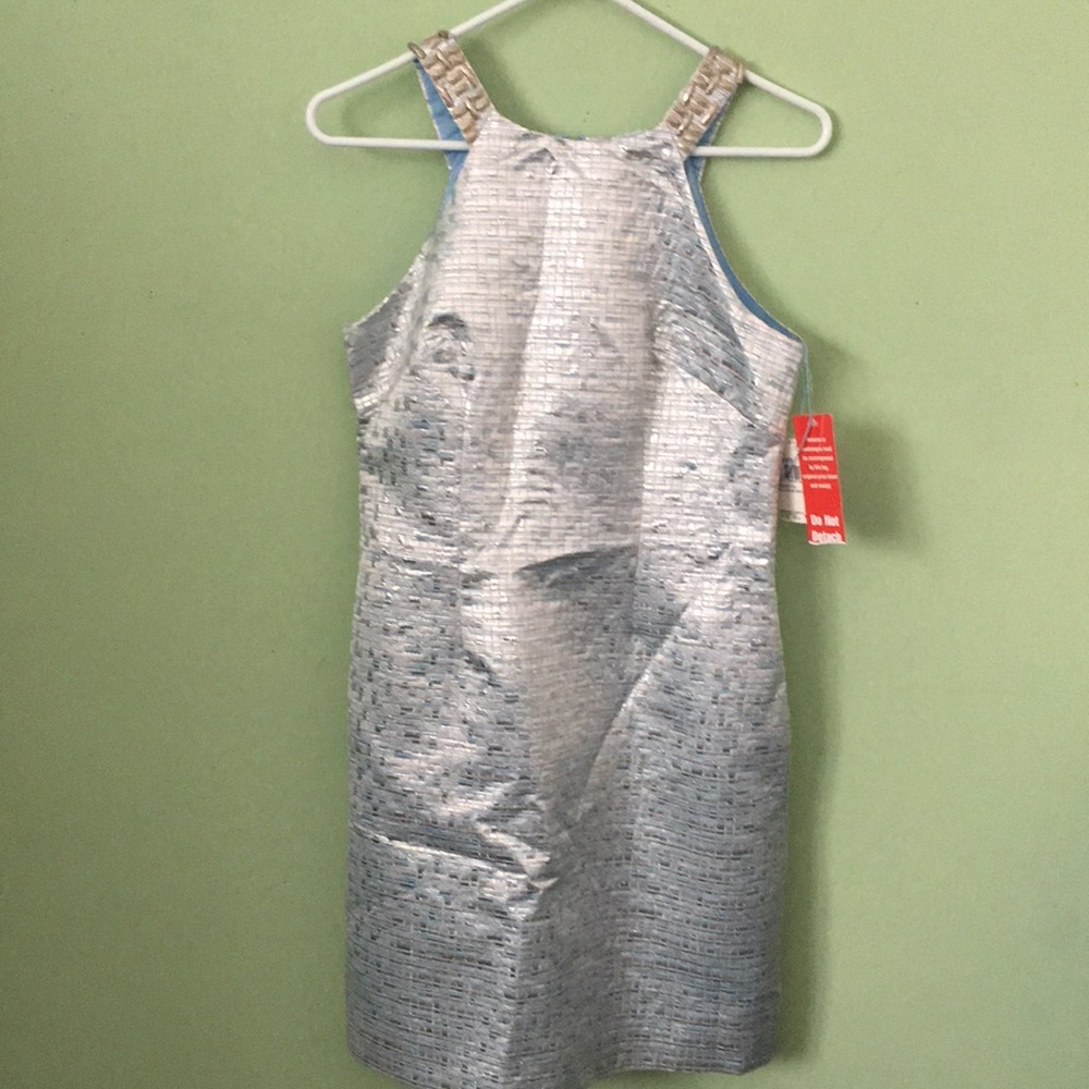 Aidan blue metallic dress NWT